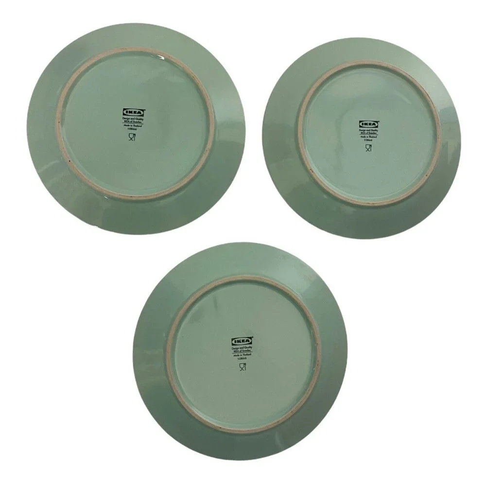 3 Ikea Seafoam Green 7 1/2” Salad Dessert Plates #10866 Lot of 3 Replacements